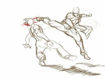 Sketching, Ricardo Rodrigues Art reference poses, Fighting d