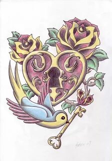 Heart Lock by Koyasan on deviantART Tattoo samples, Key tatt