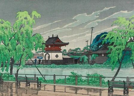 © Kawase Hasui, Shinobazu Pond in Rain, 1926 Woodblock Print, from the Muse...