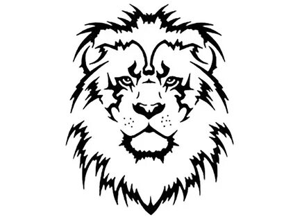 Lion Head 1-1/4" (10 pcs) - Black 16CC562 Tribal lion tattoo
