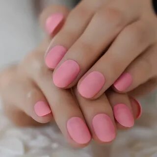 oval light pink nails - Wonvo