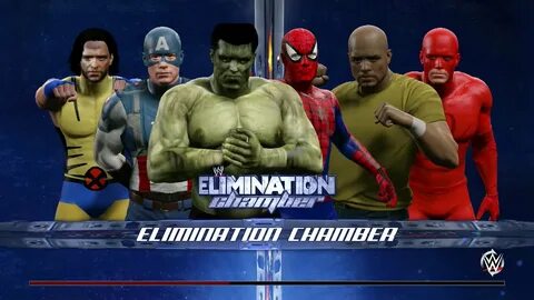 WWE 2K15 Cpt. America vs Daredevil vs Hulk vs Luke Cage vs S