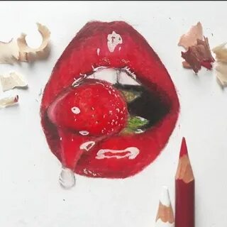 Strawberry lips 👄 🍓 Watermelon drawing, Fruits drawing, Lips