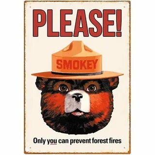 Smokey Bear Tin Sign - Entertainment Earth