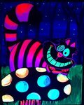 Cheshire Cat blacklight painting Etsy