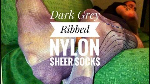 Mr Size 11 Dark Grey Ribbed Nylon Socks Male Sheer Sock Wors