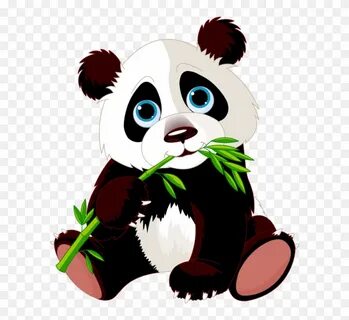 Panda - Panda Eating Bamboo Cartoon - Free Transparent PNG C