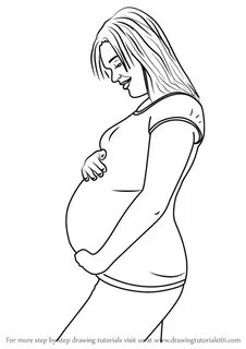 Step by Step How to Draw Pregnant Woman : DrawingTutorials10