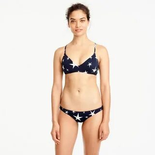 J.Crew Womens Cross-Back French Bikini Top In Star Print (Si