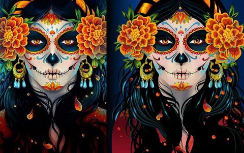 Digital Illustration / Catrina / Practice Behance