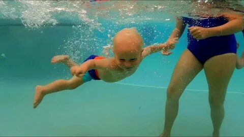 Flipping Baby Underwater in the Swimming Pool - YouTube