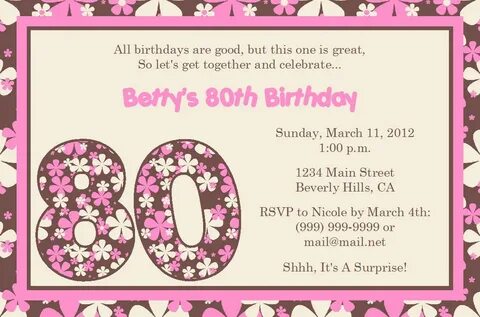 80th Birthday Party Invitation Wording - Mickey Mouse Invita