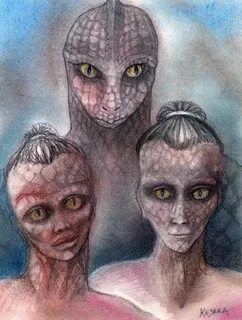 Extraterrestials Shapeshifter, Reptilian people, Alien artwo
