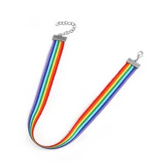 Men Women Gay Pride Rainbow Choker Necklace Gay and Pride La