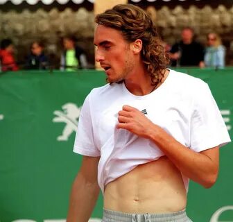 Stefanos,tsitsipas Playing In Monte Carlo 2019 Photograph by