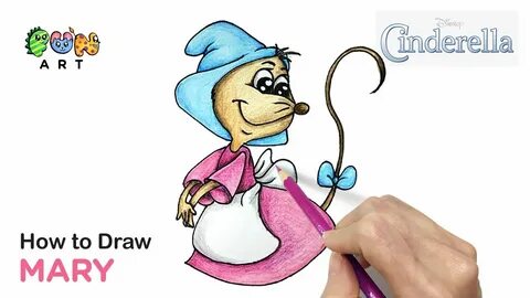How To Draw MARY MOUSE CINDERELLA DISNEY VERY EASY! - YouTub