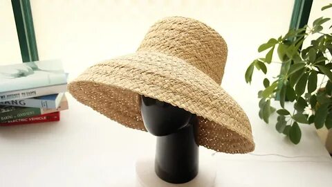 2021raffia Straw And Pu Leather Composited Visor Hat - Buy S