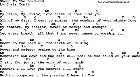 Top 500 Hymn: Shout To The Lord - lyrics, chords and PDF