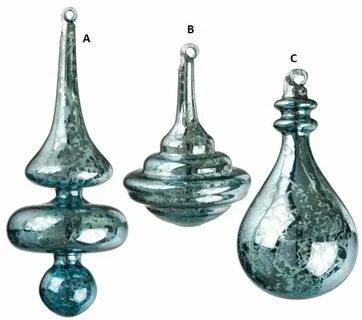 Glass Drop Ornament . Glass finial, Mercury glass ornaments,