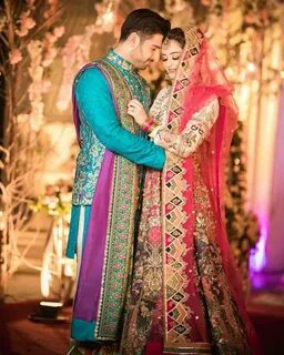 Aineeb Pakistani wedding outfits, Wedding couple poses photo