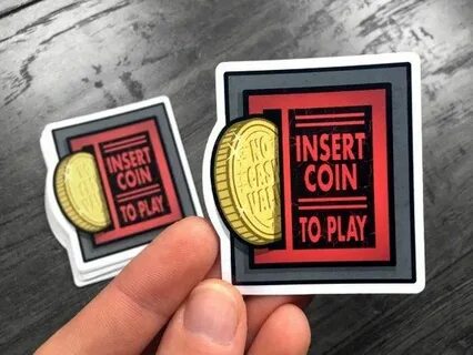 Retro Pinball Arcade Coin Slot Sticker Decal Insert Coin Ets