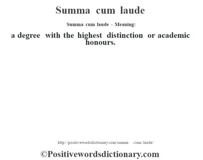Summa cum laude definition Summa cum laude meaning - Positiv
