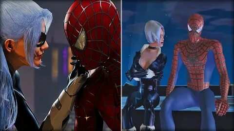 Spider-man Chases Black Cat PS4 vs PS2 - Spider-man PS4 Comp