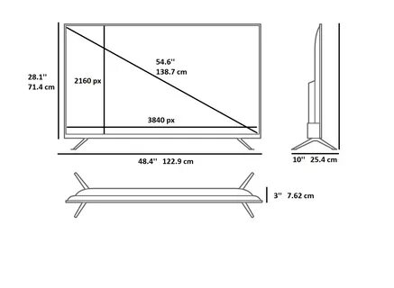 Tv 75 Inches In Cm And Dimensions