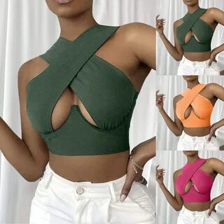 Halter wrap crop top hold up boobs