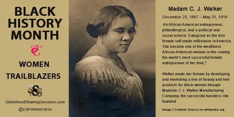 BLACK HISTORY MONTH WOMEN TRAILBLAZERS SERIES-MADAM C.J. WAL