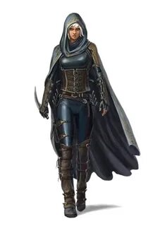 Female Human Rogue Assassin - Pathfinder PFRPG DND D&D 3.5 5