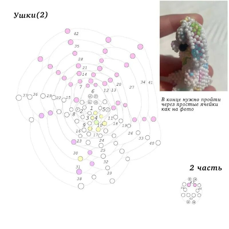 Панда амигуруми из бисера схема