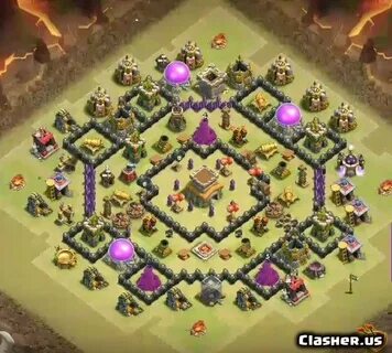 Copy Base Town Hall 8 TH8 War/Trophy/Hybrid base v57 With Li