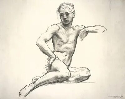 Sketch of a Nude male for the Relief of the rotunda of the B