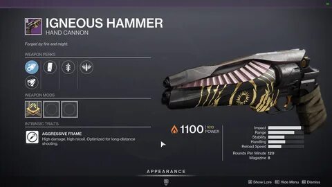 How to Unlock Igneous Hammer Hand Cannon in Destiny 2 SteelS