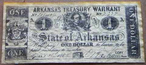 Купить Штат Арканзас 1 доллар 1862 (официальная копия); окон