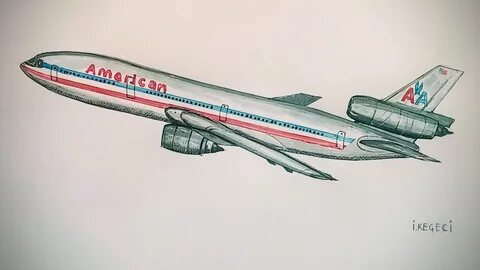 DC-10 AMERICAN AIRLINES drawing timelapse - YouTube