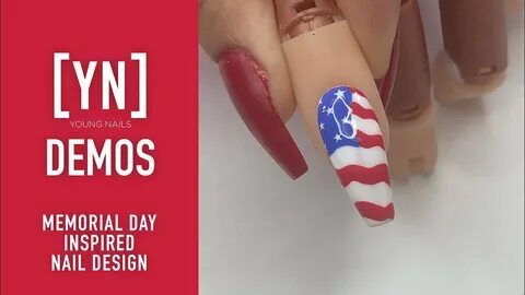 Young Nails Nail Demo - Memorial Day Inspired Nail Design - 