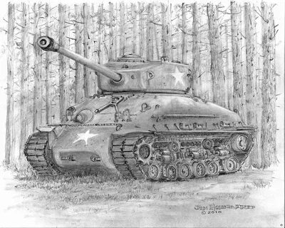 M-4 Sherman Tank Drawing by Jim Hubbard Fine Art America