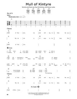 Chords mull of kintyre