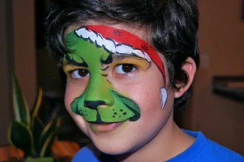 Grinch face paint Christmas face painting, Face painting for