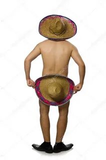 Hombre mexicano desnudo aislado en blanco - Foto de stock © 