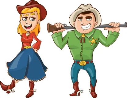Cowboys And Cowgirls Cartoon Clipart - Full Size Clipart (#5