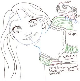 How to Draw Rapunzel and Pascal from Tangled with Easy Step 