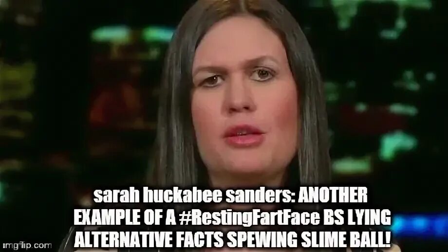 sarah huckabee sanders: #RestingFartFace Liar! - Imgflip