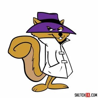 How to draw Secret Squirrel - Step by step drawing tutorials