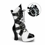 EXOTICA-1050 Blk-Wht Pat Women --- adorable! Gothic shoes, C