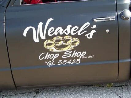Weasel's chop shop Truck lettering, Sign writing, Custom pai