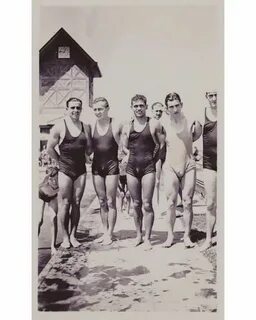 Four men in vintage swimwear, circa 1910s. #vintageeveryday 