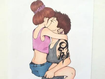 Pareja Anime besándose dibujo por SakuraArtz en Etsy en 2019